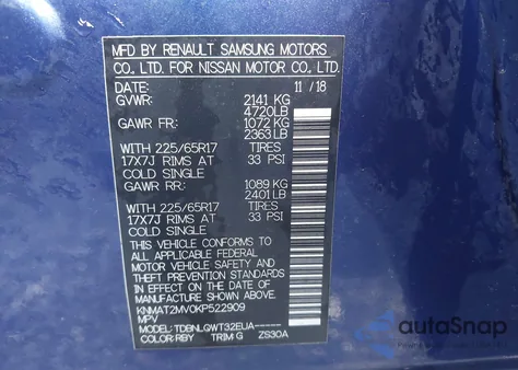 2019 Nissan Rogue Sv из США, поврежденный, VIN KNMAT2MV0KP522909